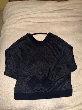 Anthropologie Black Sheer Lightweight Crewneck Sweater